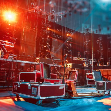 Preparing,The,Stage,For,A,Concert,In,The,Open,Air. Preparing the stage for a concert in the open air.